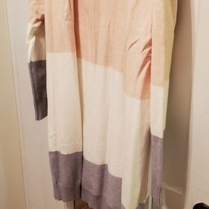Multicolor pastel cardigan tunic length